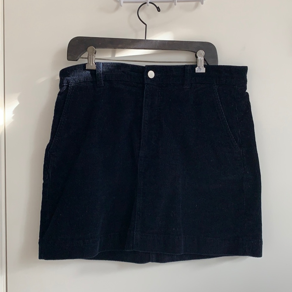 Everlane Navy Corduroy Skirt